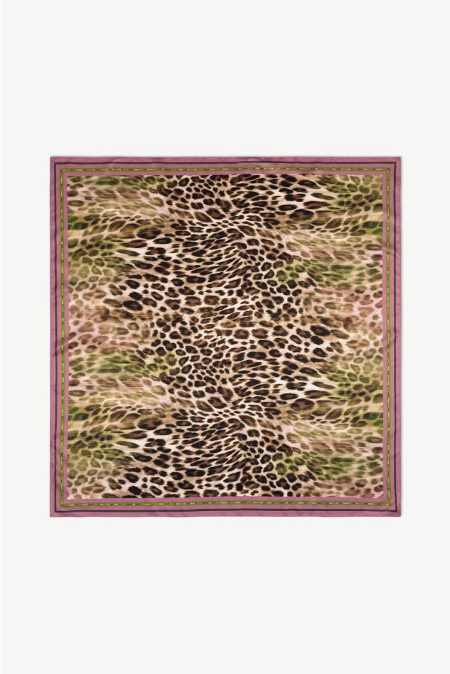 Mocador carré estampat animal romàntic