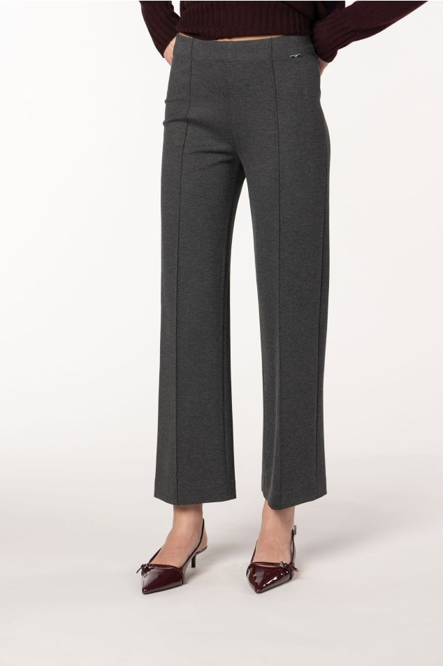 Straight-Leg Trousers with Center Crease