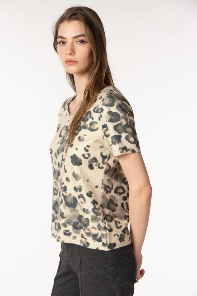Animal-Print Knit Sweater