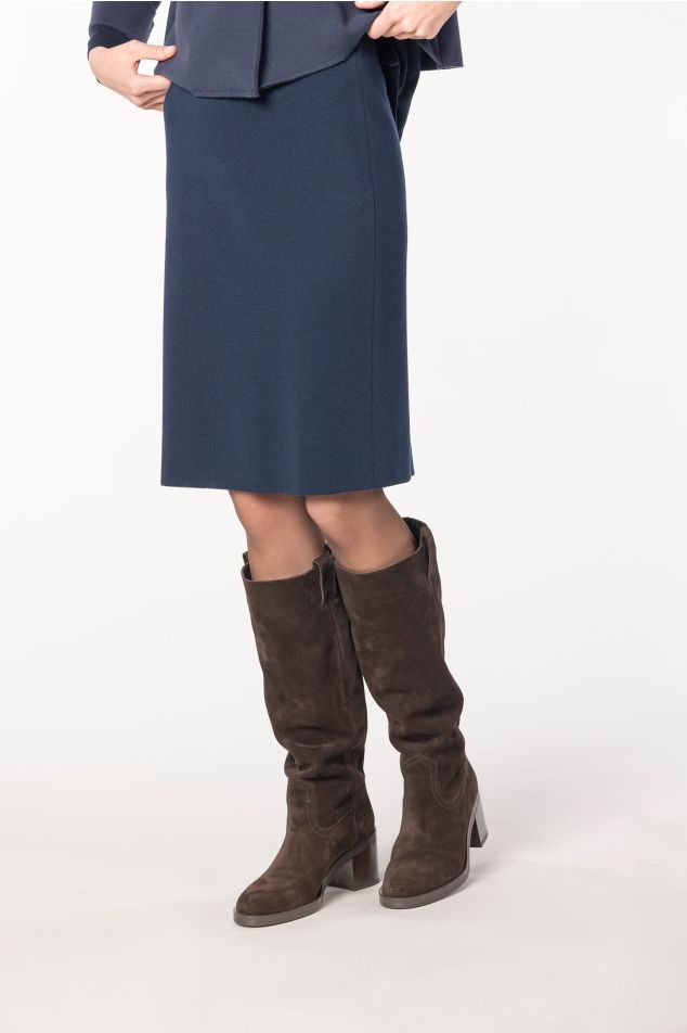Milano-Knit Pencil Skirt With Elasticated Waistband