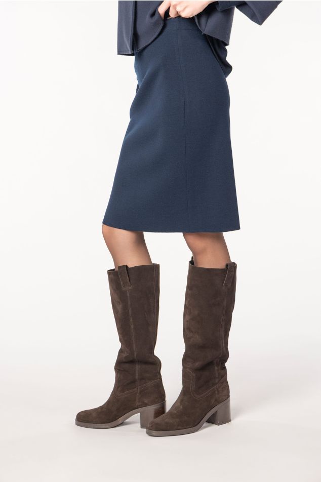Milano-Knit Pencil Skirt With Elasticated Waistband