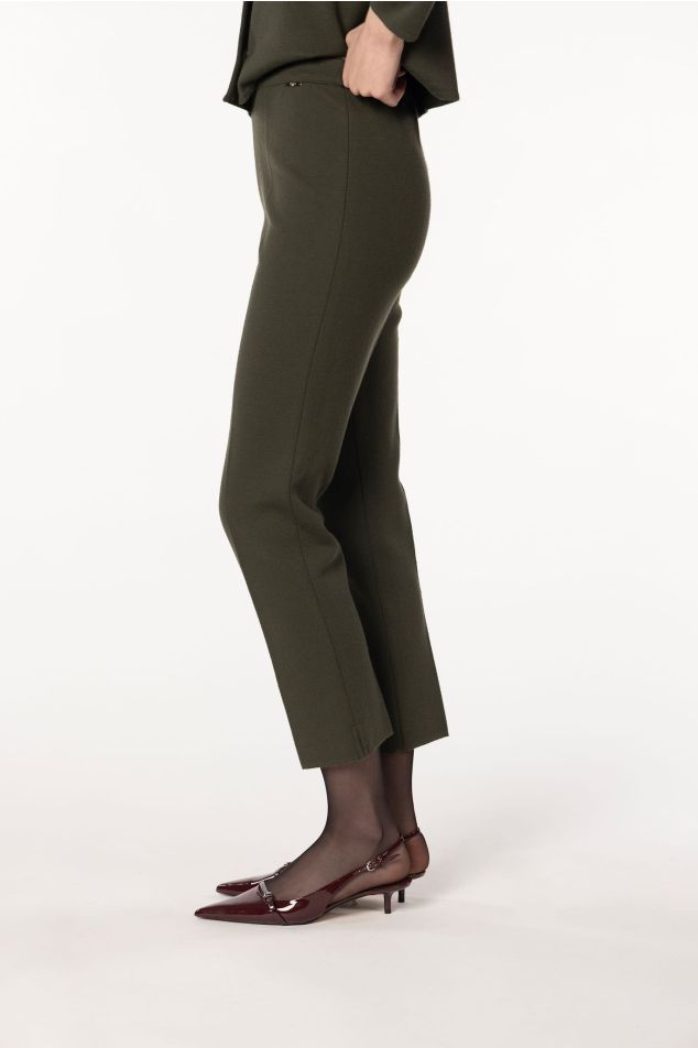 Ankle-Length Stretch Knit Trousers