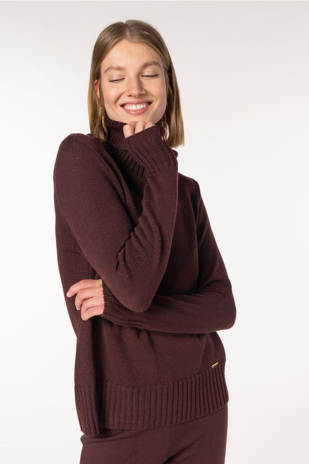 Wool-Knit Turtleneck Sweater