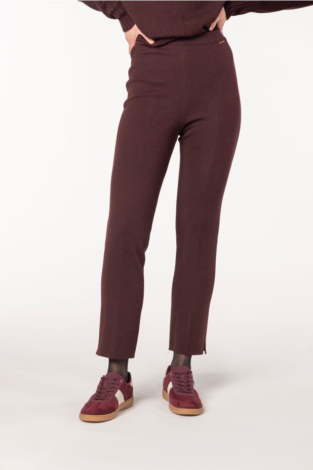Ankle-Length Stretch Knit Trousers