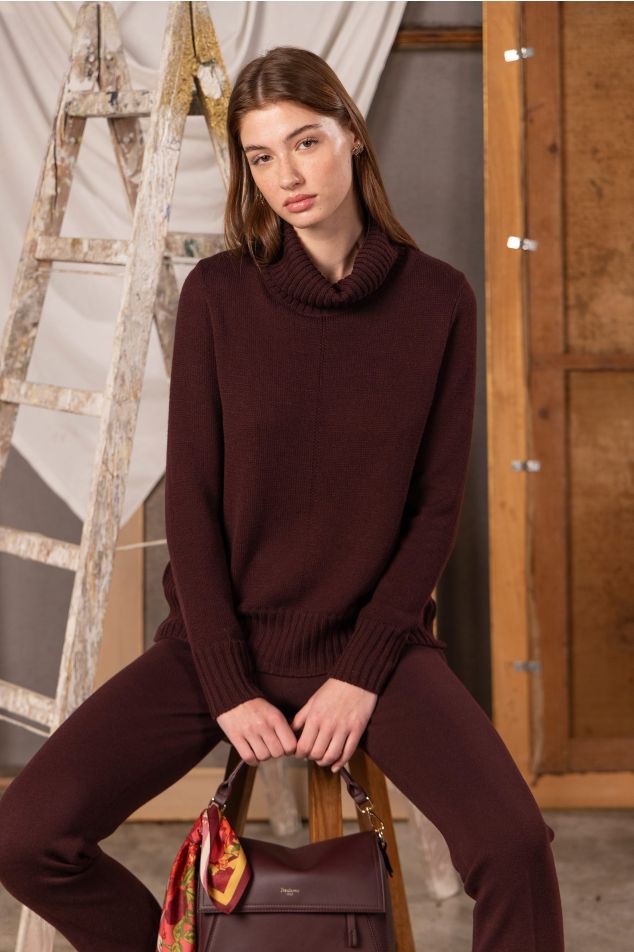 Wool-Knit Turtleneck Sweater