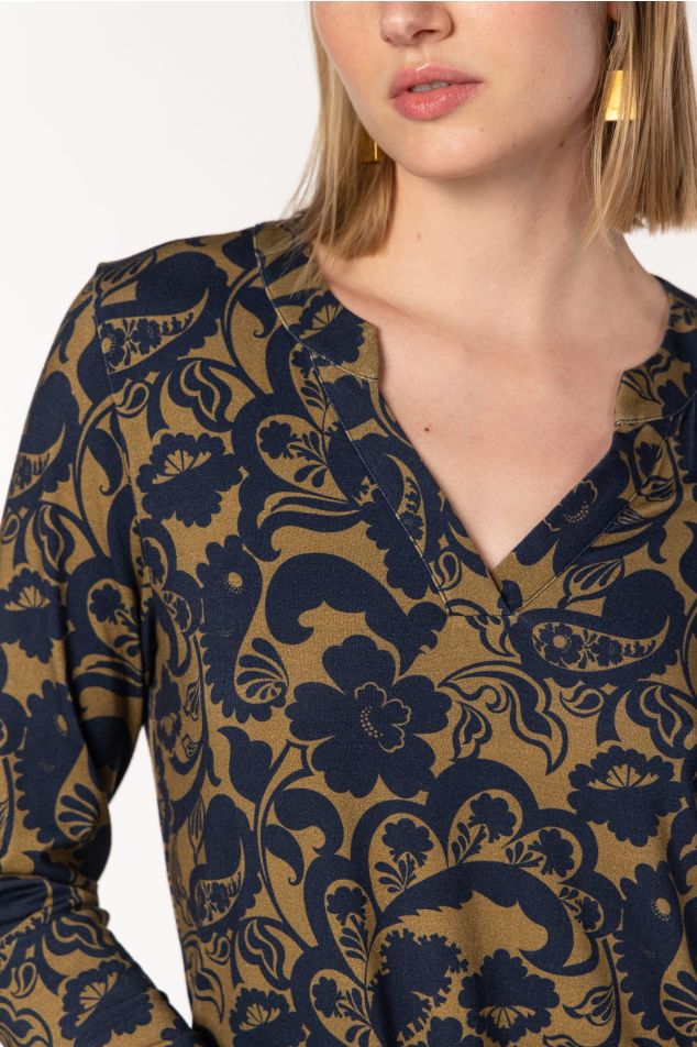 Bicolour Floral Print T-shirt