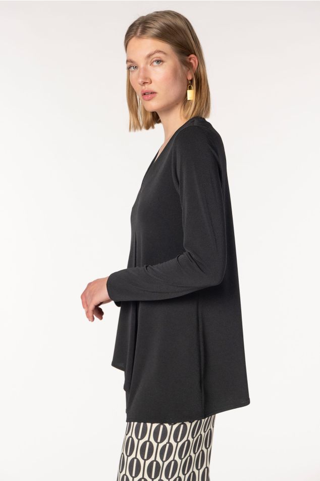 Asymmetric T-Shirt With Center Pleat