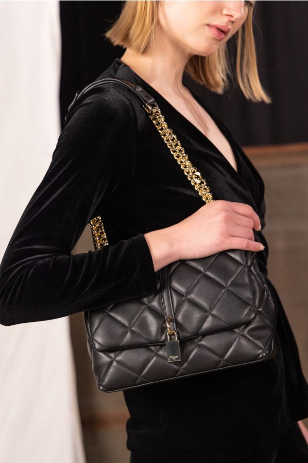 Medium Black Quilted Bag