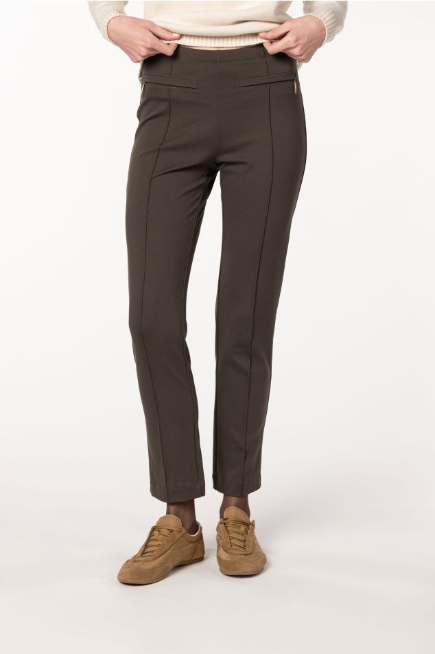 Slim-Fit Trousers with Center Crease