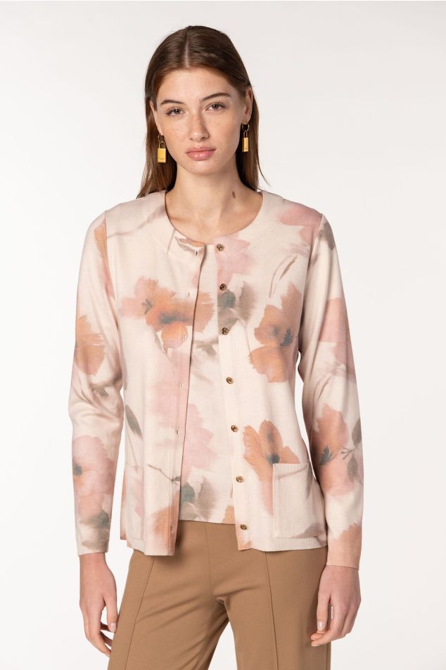 Conjunto twin de malha estampado floral