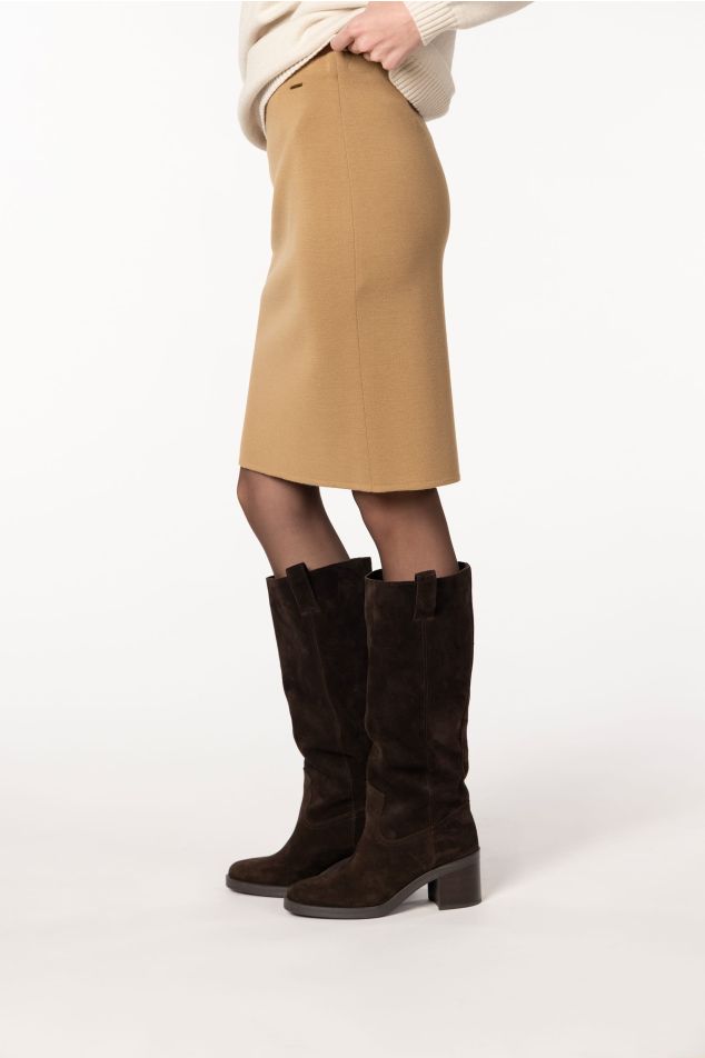 Milano-Knit Pencil Skirt With Elasticated Waistband