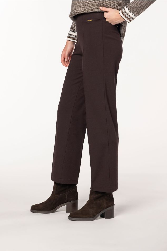 Straight-Leg Trousers with Center Crease