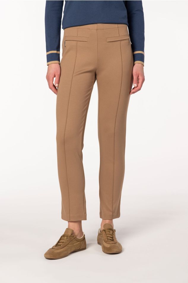 Slim-Fit Trousers with Center Crease