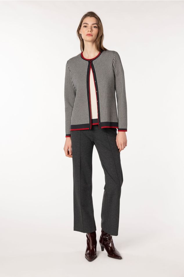 Gingham Jacquard-Knit Twinset