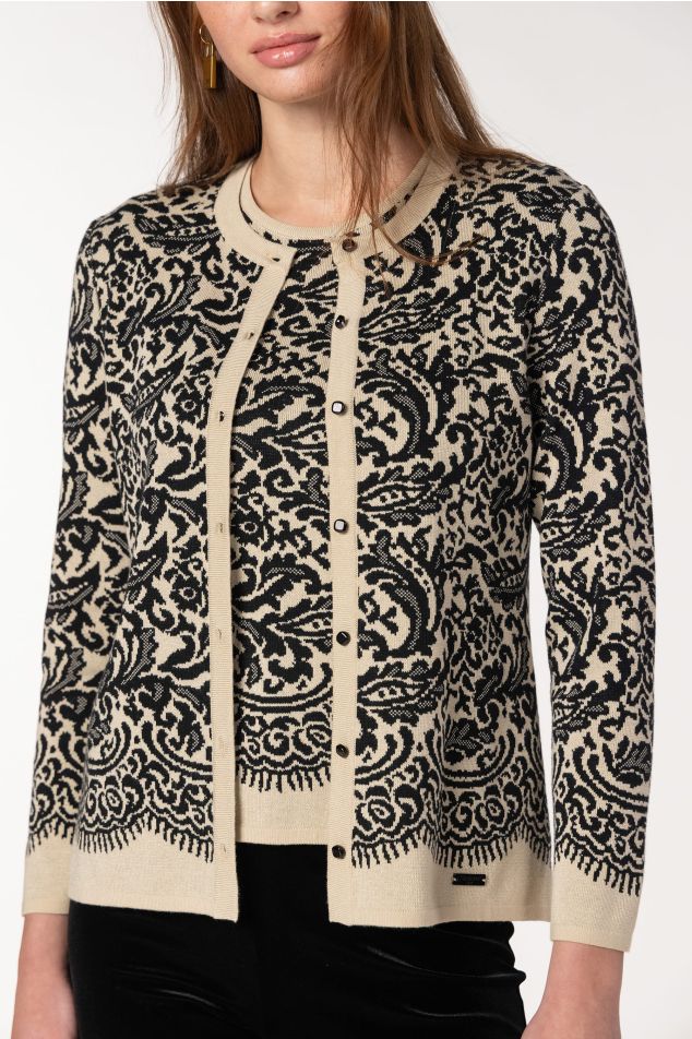 Lace Jacquard-Knit Twinset