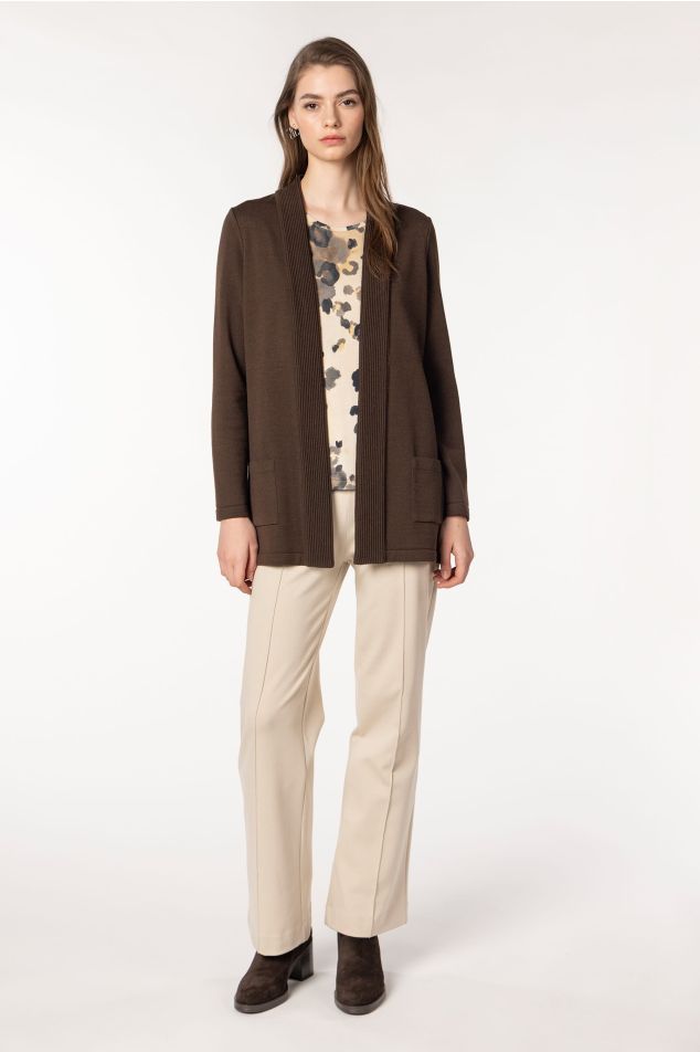 Knit Jacket with Patch Pockets