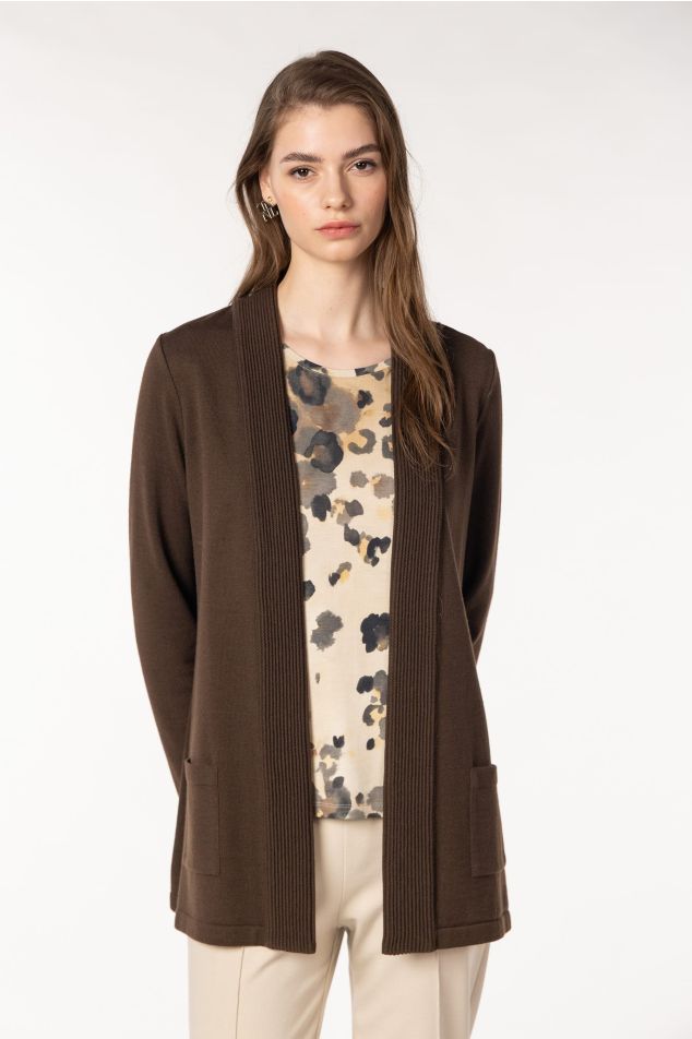 Knit Jacket with Patch Pockets