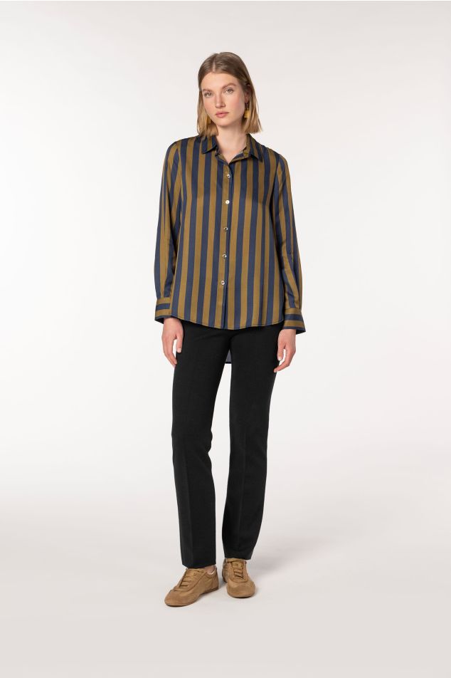 Straight-Leg Stretch Knit Trousers