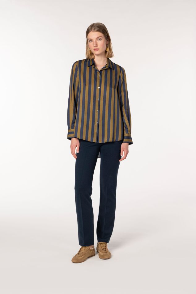 Straight-Leg Stretch Knit Trousers