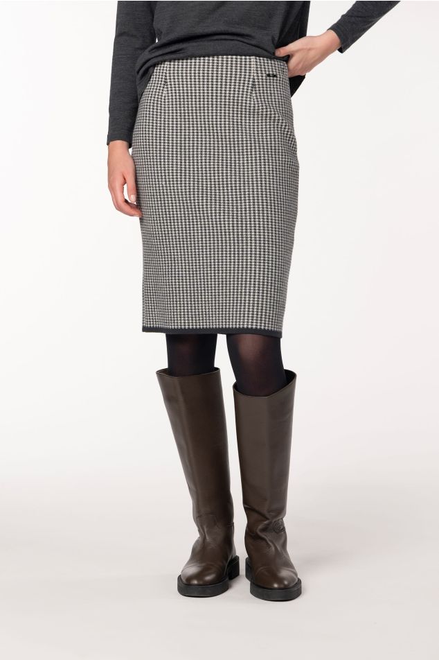 Gingham Jacquard-Knit Skirt