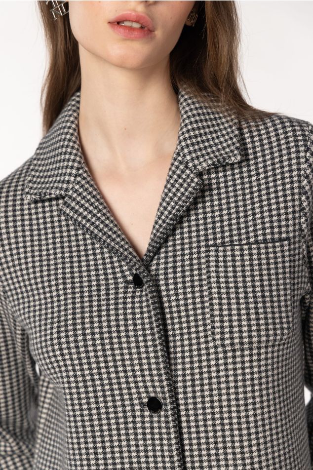 Gingham Jacquard-Knit Jacket