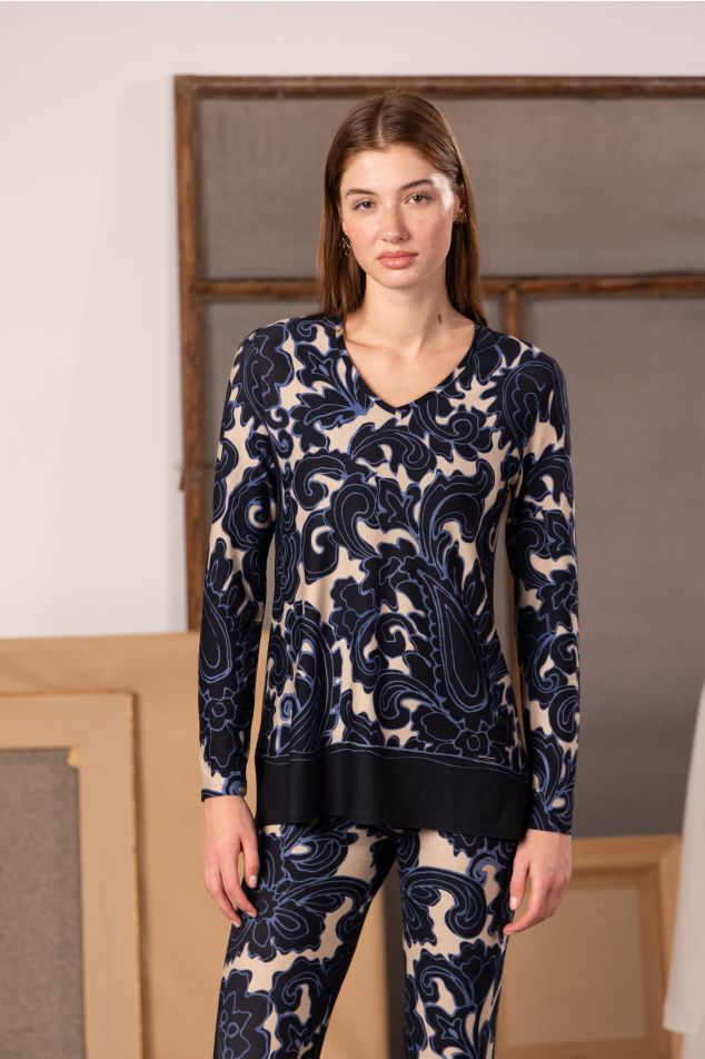 Paisley Print Top