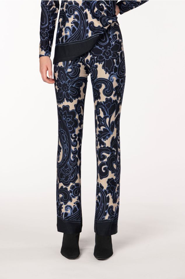 Paisley Print Jersey Pants