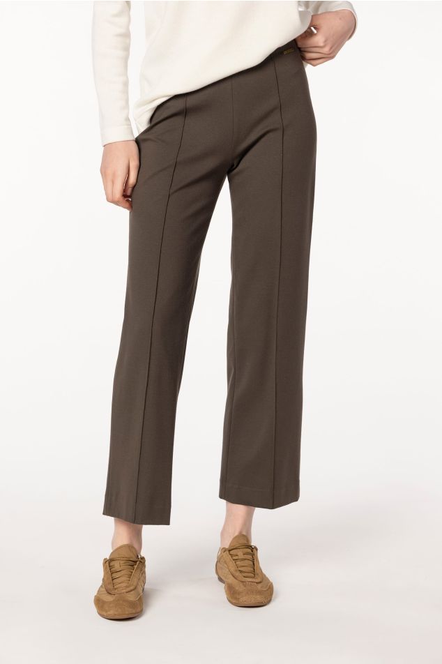 Straight-Leg Trousers with Center Crease