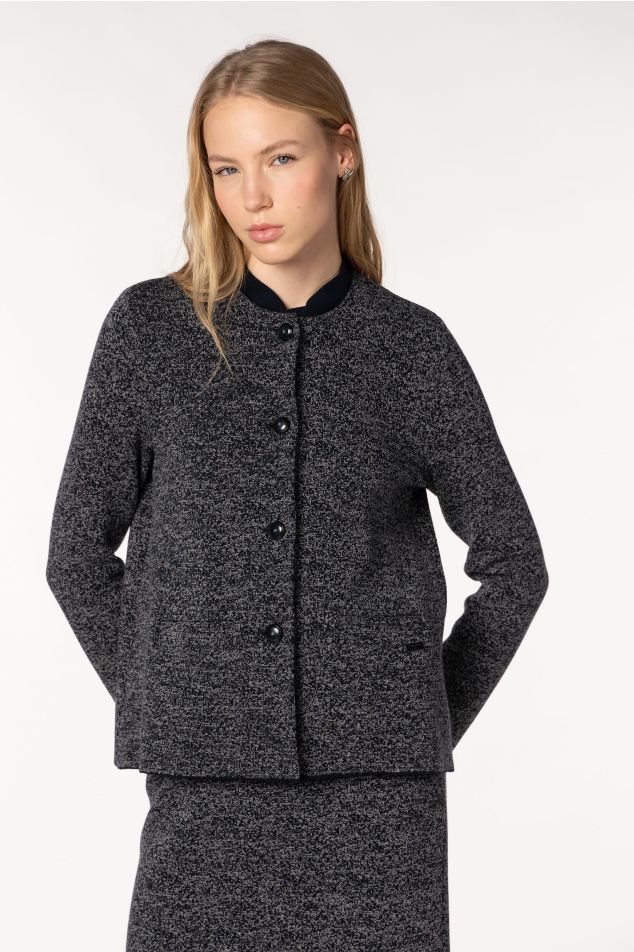 Textured Jacquard Knit Jacket