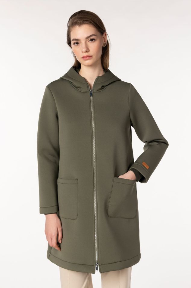 Hooded Neoprene Coat