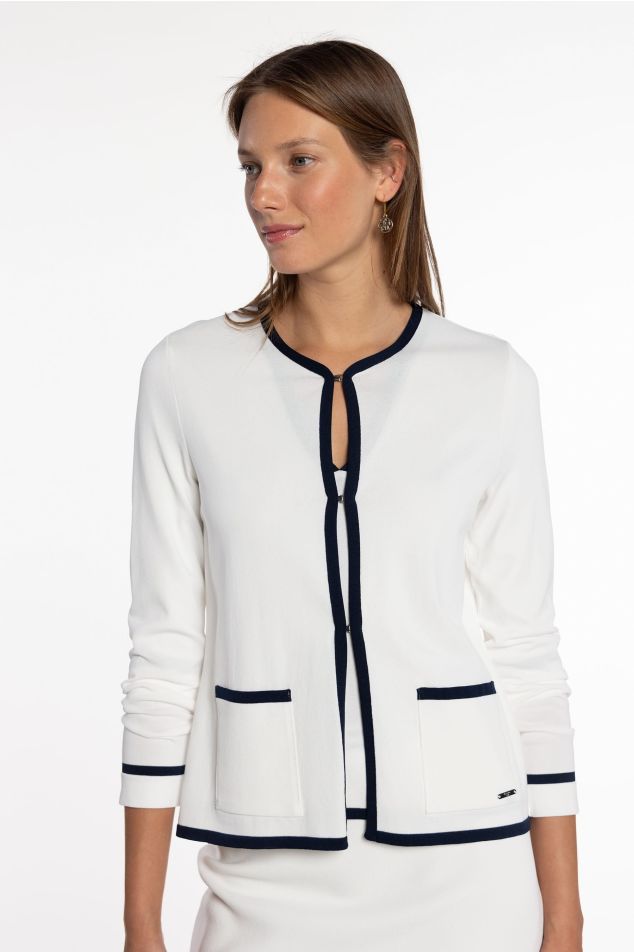 Knit Jacket with Contrast Trims