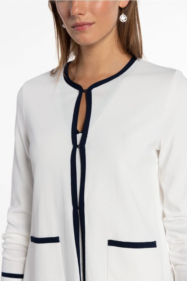 Knit Jacket with Contrast Trims