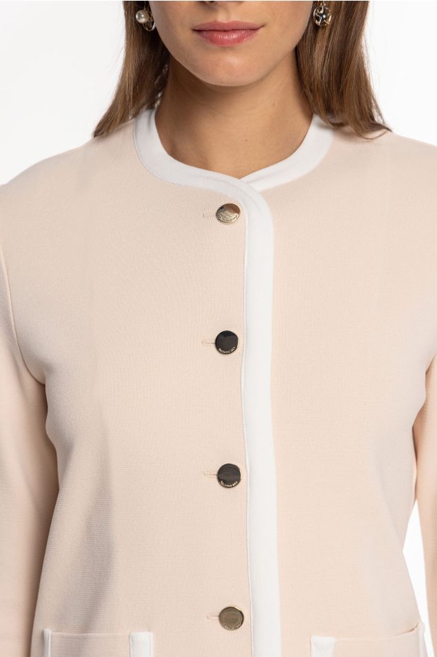 Knit Jacket with Contrast Trims