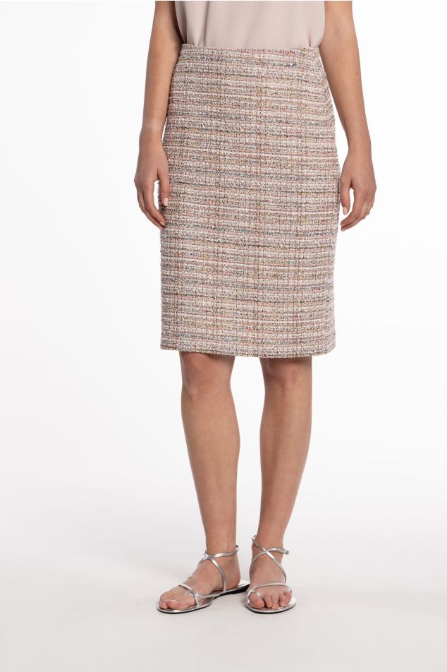 Falda de tweed de malha