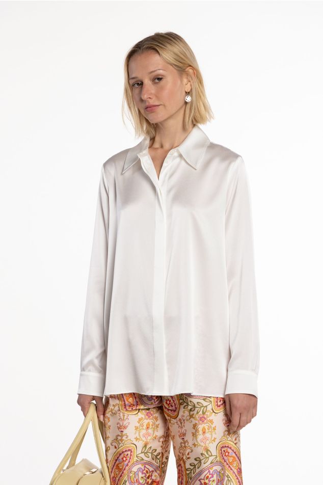 Camisa de setí amb elasticitat