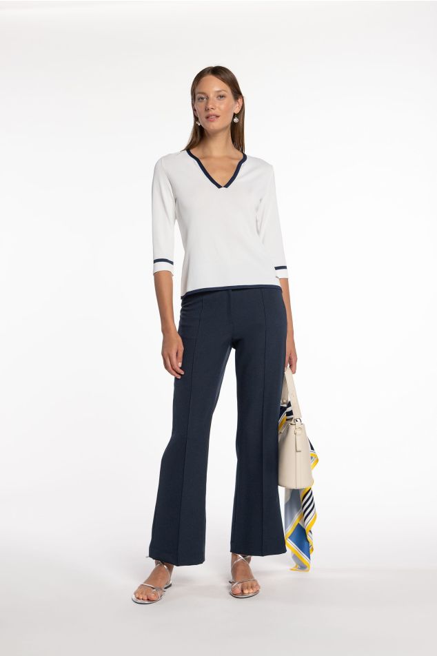 Flared Stretch Twill Pants