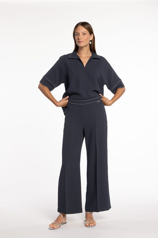 Pantaló recte de doble crepé