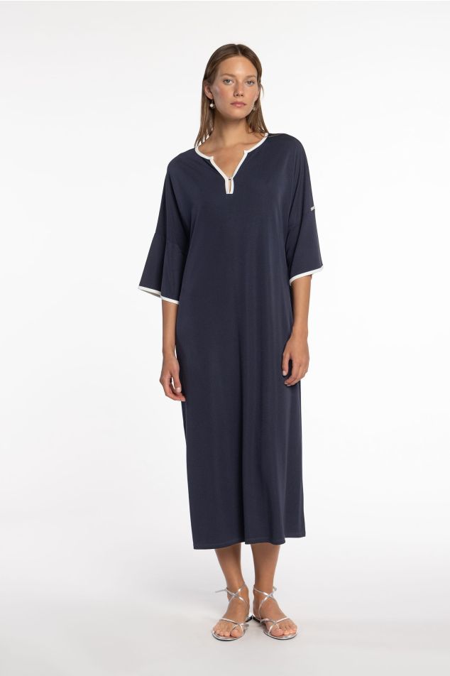 Jersey Dress with Contrast Trims