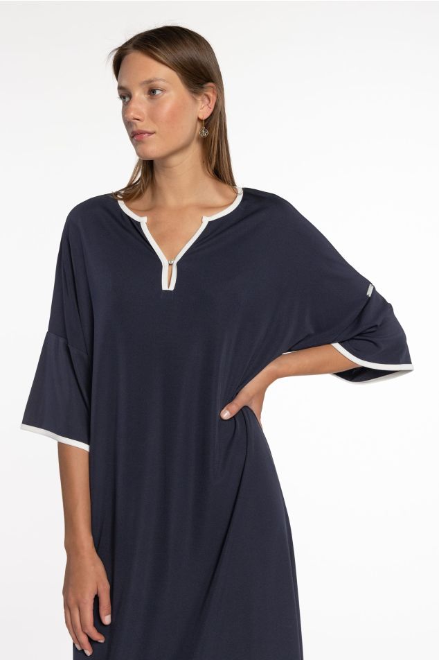 Jersey Dress with Contrast Trims