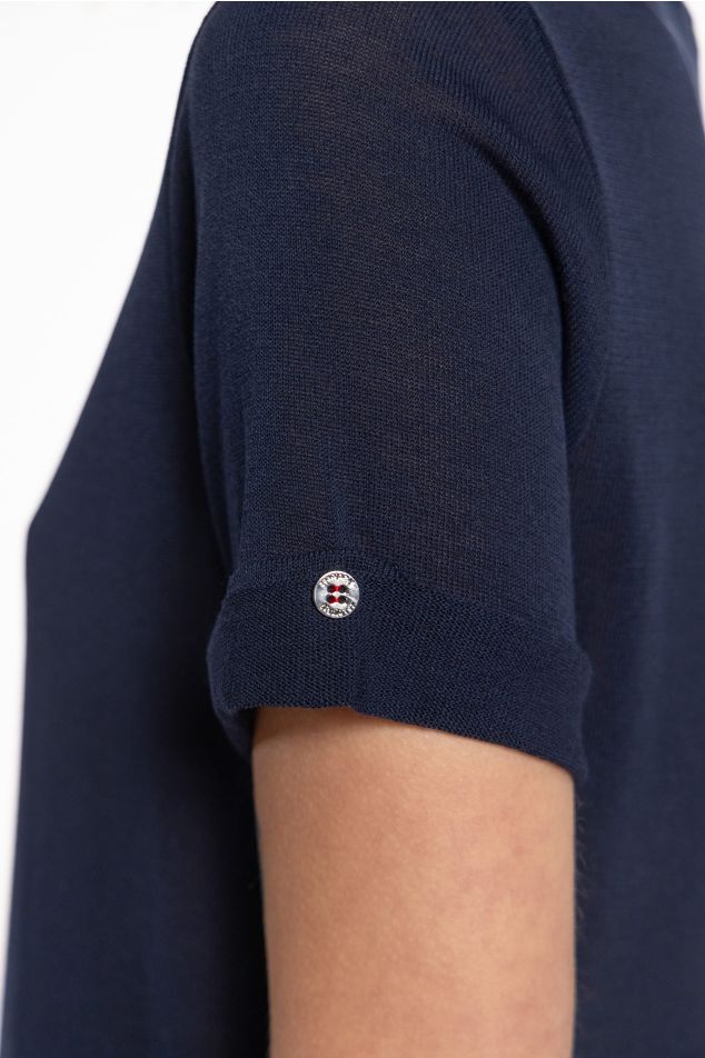 Short-Sleeved Knit Sweater