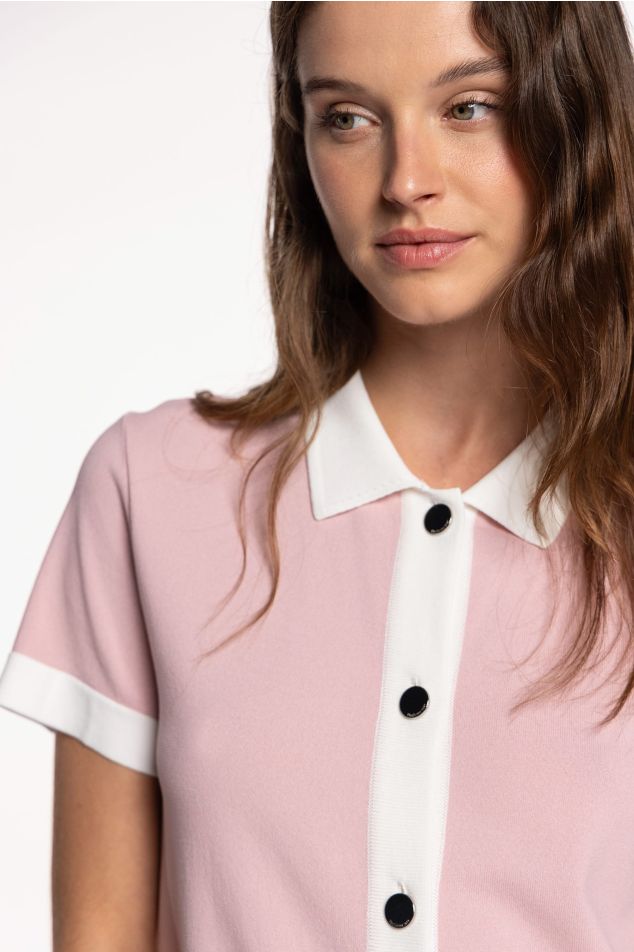 Knit Shirt with Contrast Trims