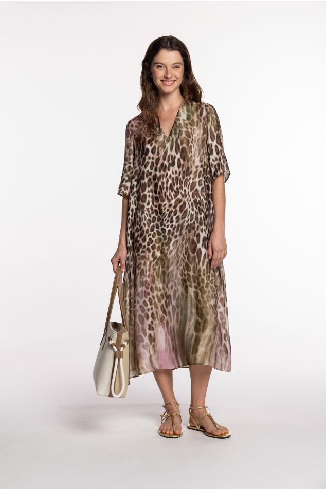 Animal Print Satin Dress
