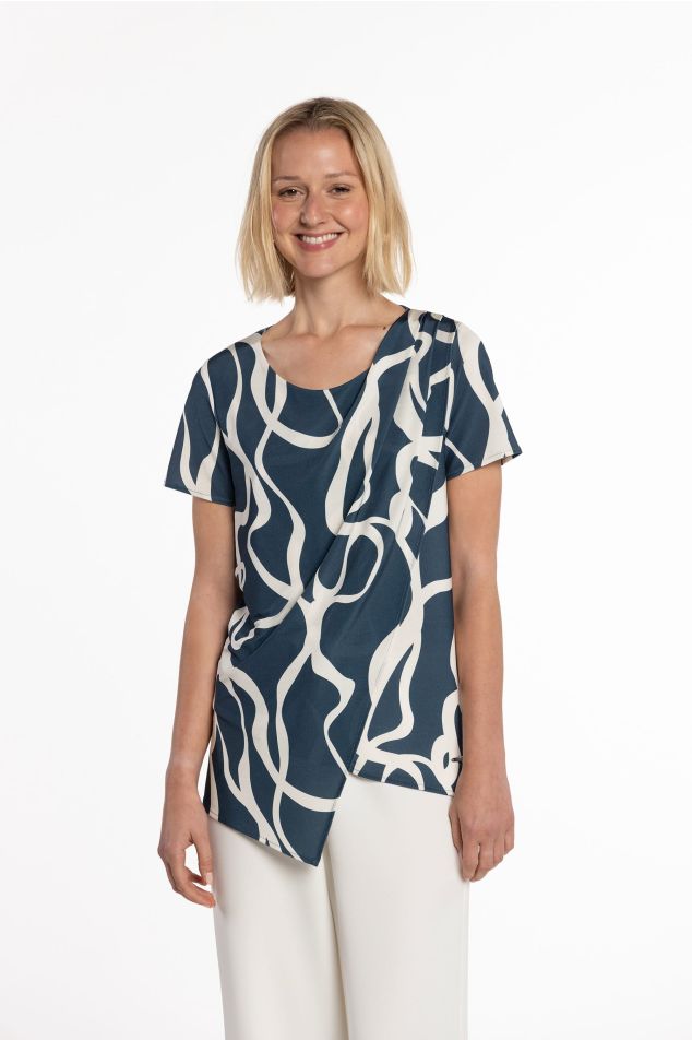 Asymmetrical Draped Jersey Top