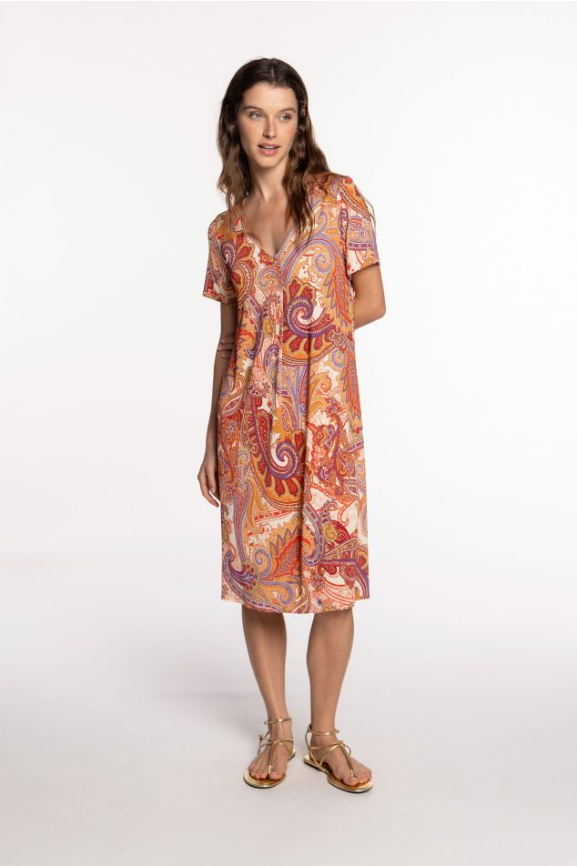 Jersey Dress with Central Pleat