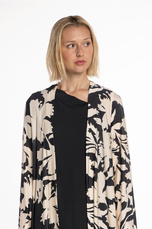 Floral Printed Jersey Kimono