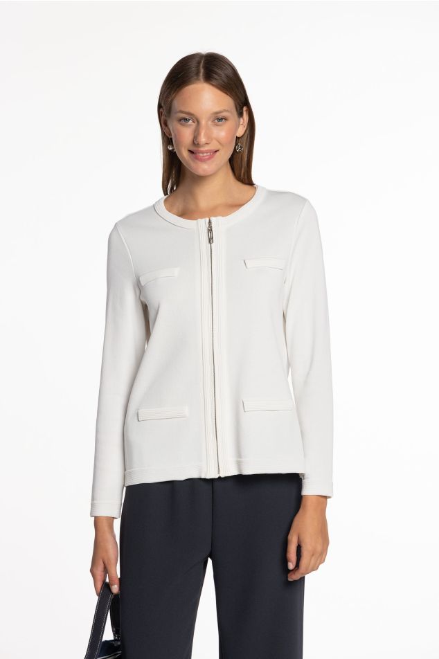 Knit Jacket with Zip Fastening