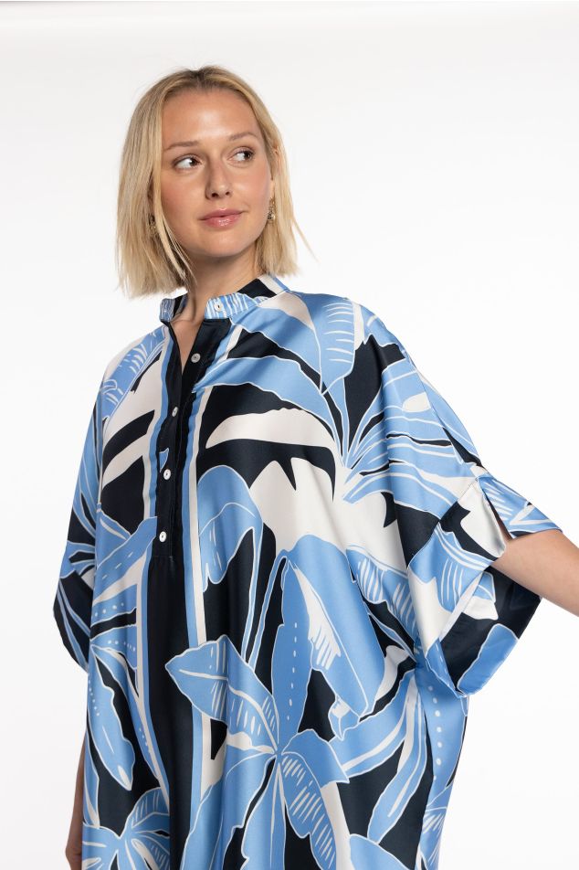Tropical Mao Twill Caftan