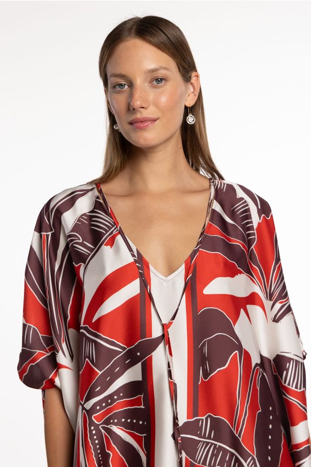 Tropical Bow Twill Caftan