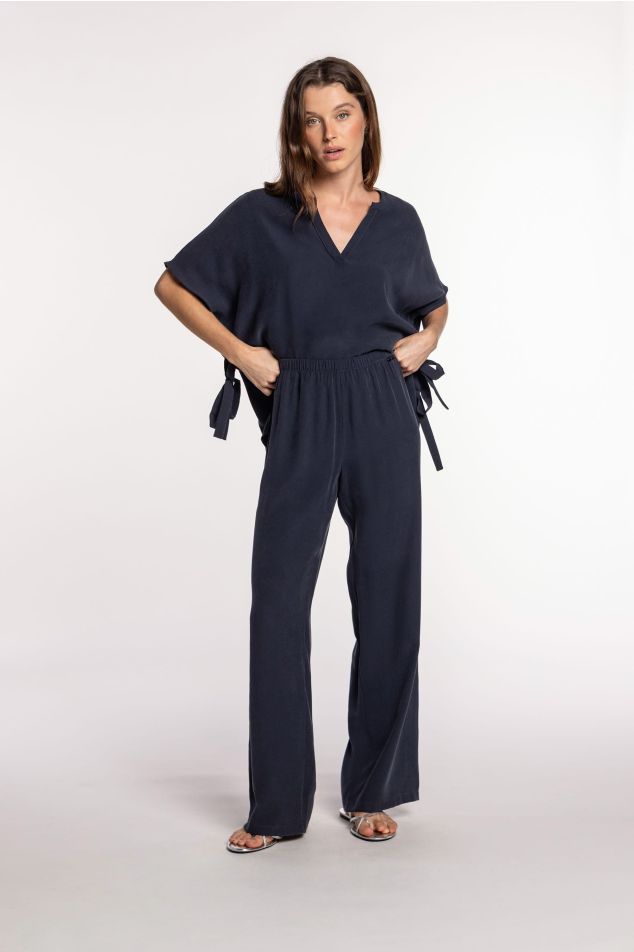 Pantaló de cupro amb cintura elàstica