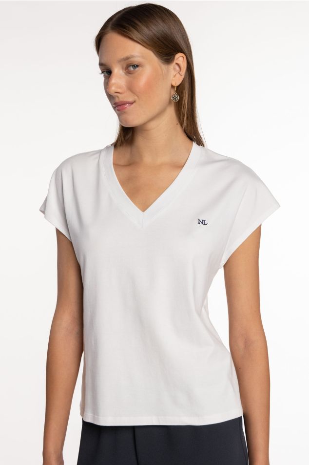 Cotton T-Shirt with Embroidered Logo